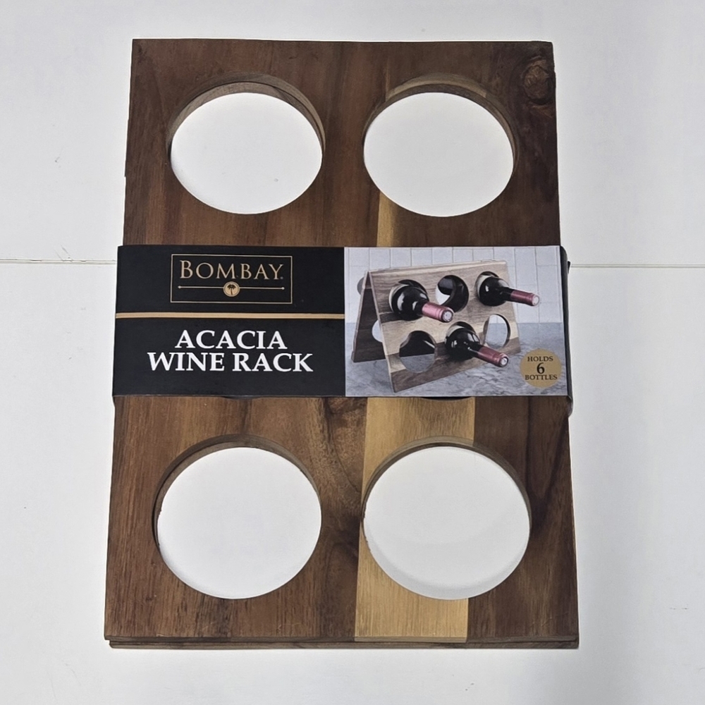 Wine Rack Holder in Natural Browns Hold 6 Bottles